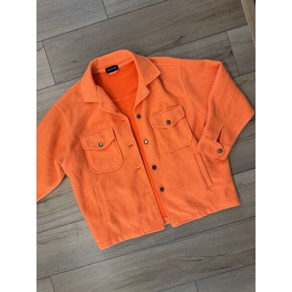 Prettylittlething Women’s pocket oversized Shacket S Small Pretty Little Orange - Picture 3 of 4